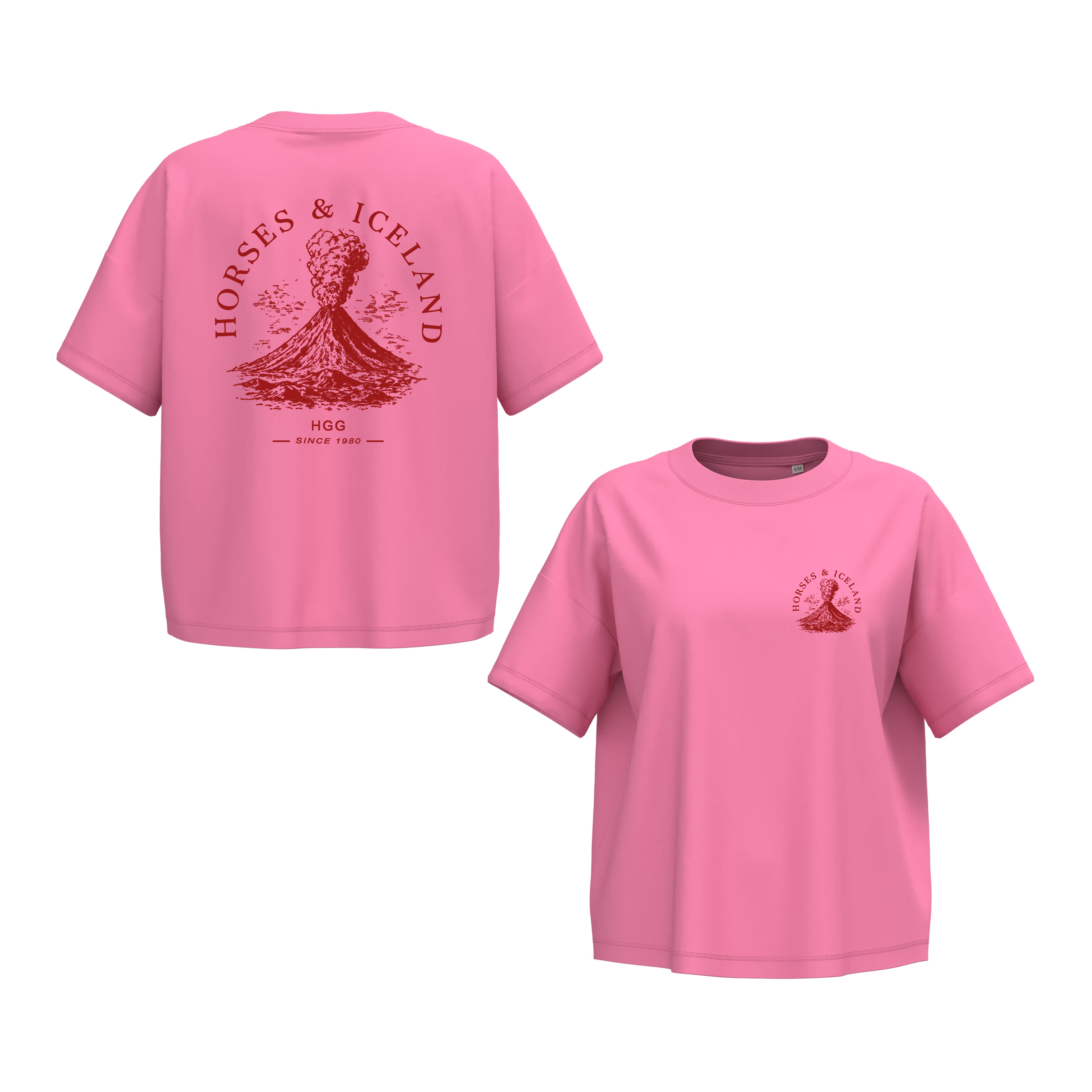 Oversize short T-Shirt, Unisex  180 g/m² "Horses and Island"