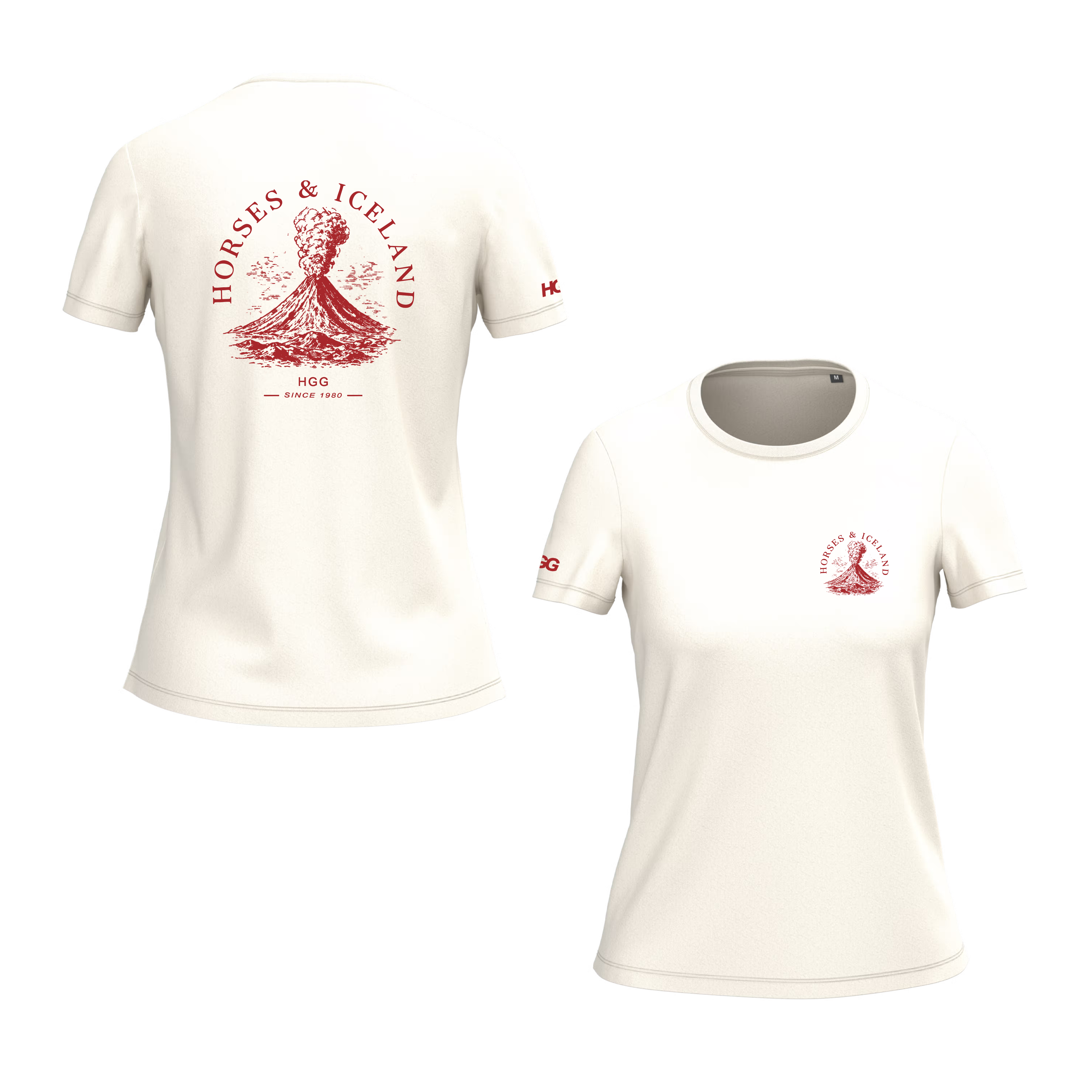 Damen T-Shirt BIO-BW "Vulkan mit Pferd"