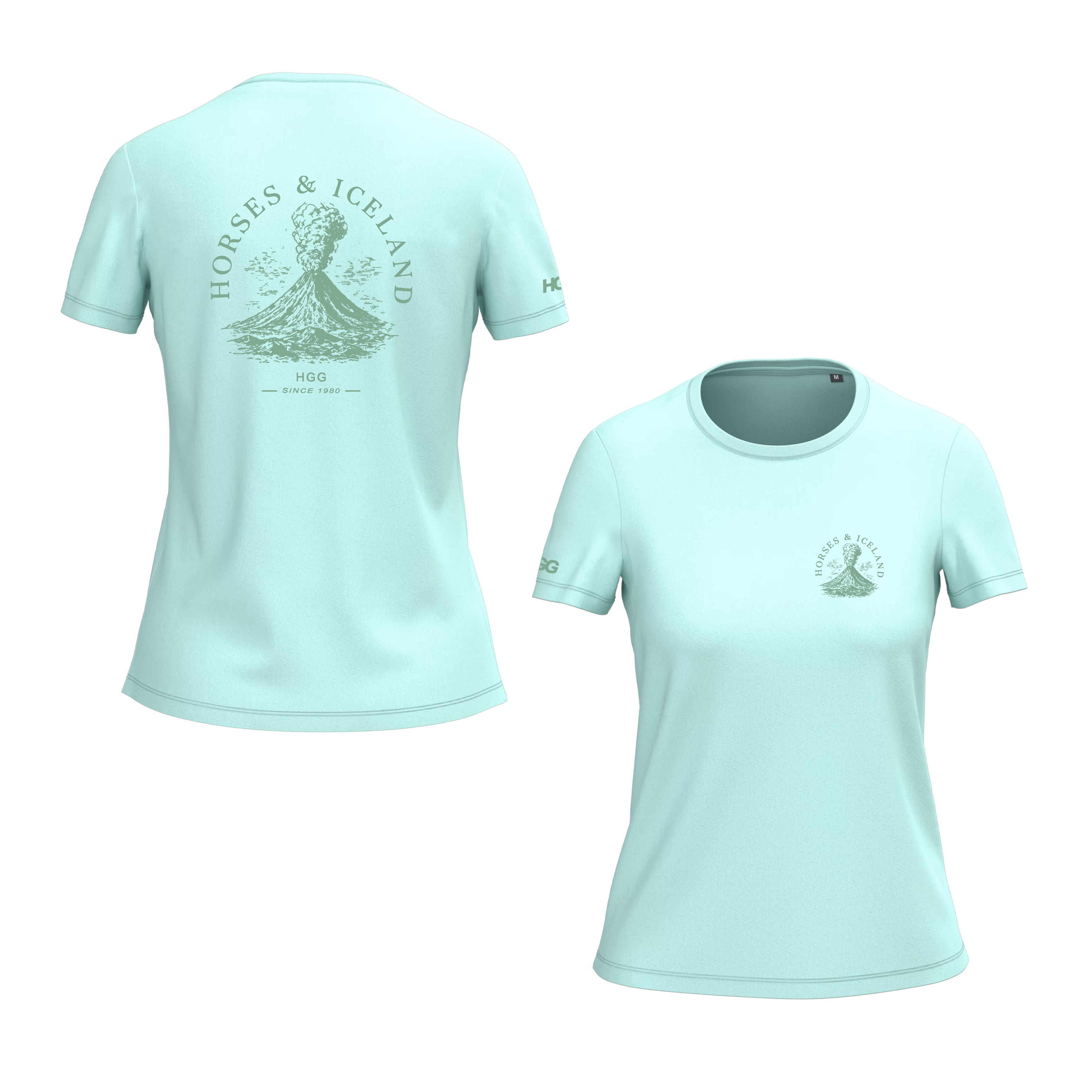 Damen T-Shirt BIO-BW "Vulkan mit Pferd"