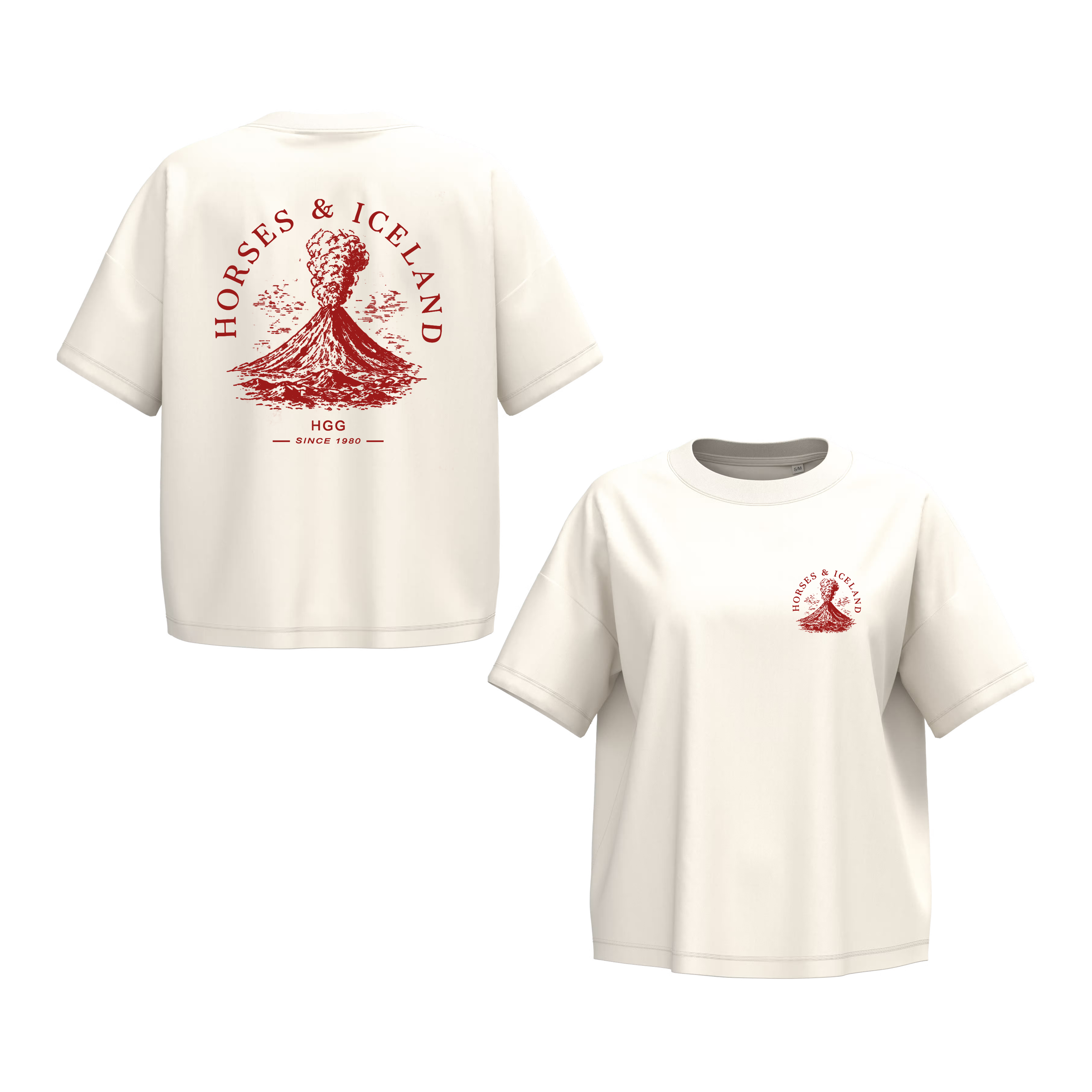 Oversize short T-Shirt, Unisex  180 g/m² "Horses and Island"