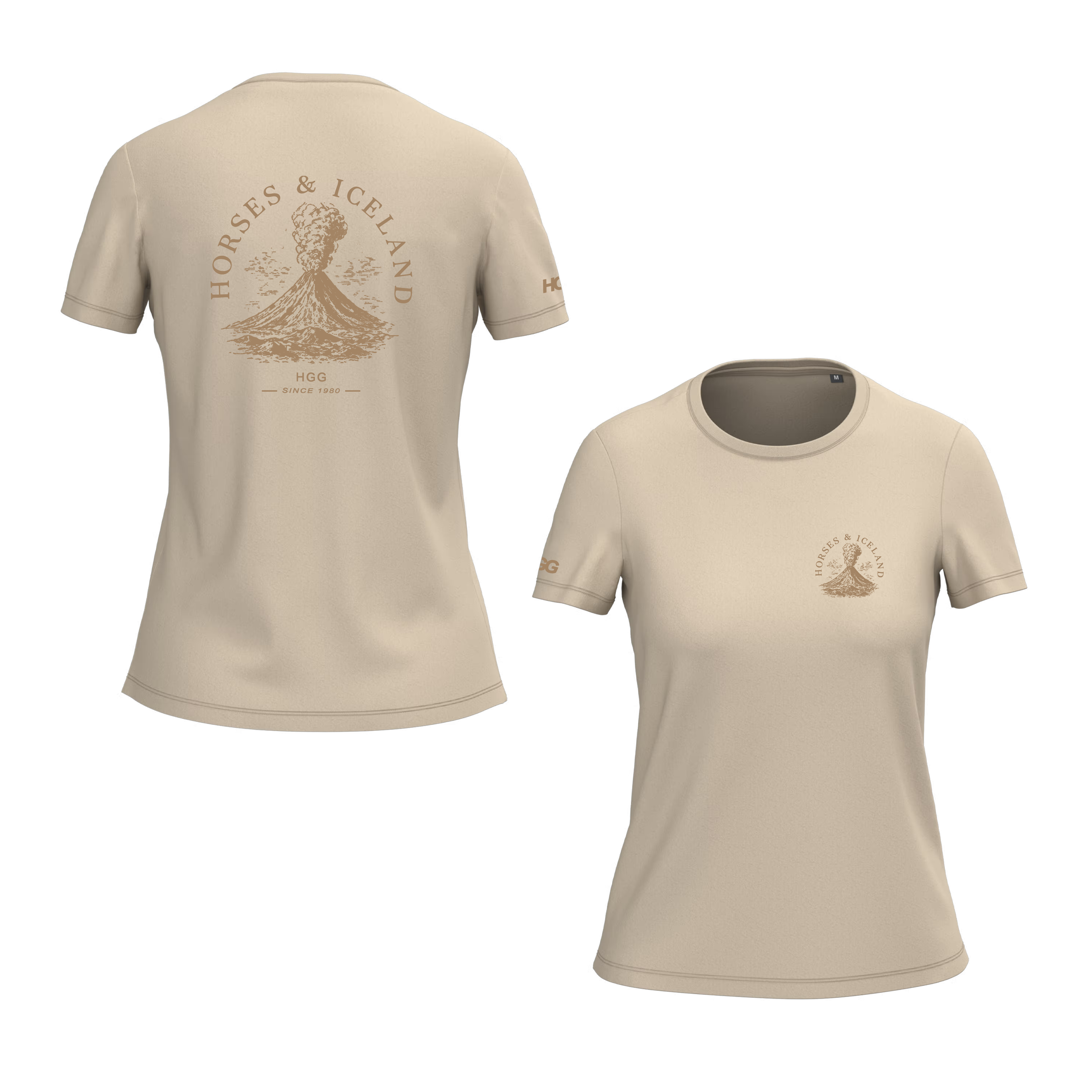 Damen T-Shirt BIO-BW "Vulkan mit Pferd"