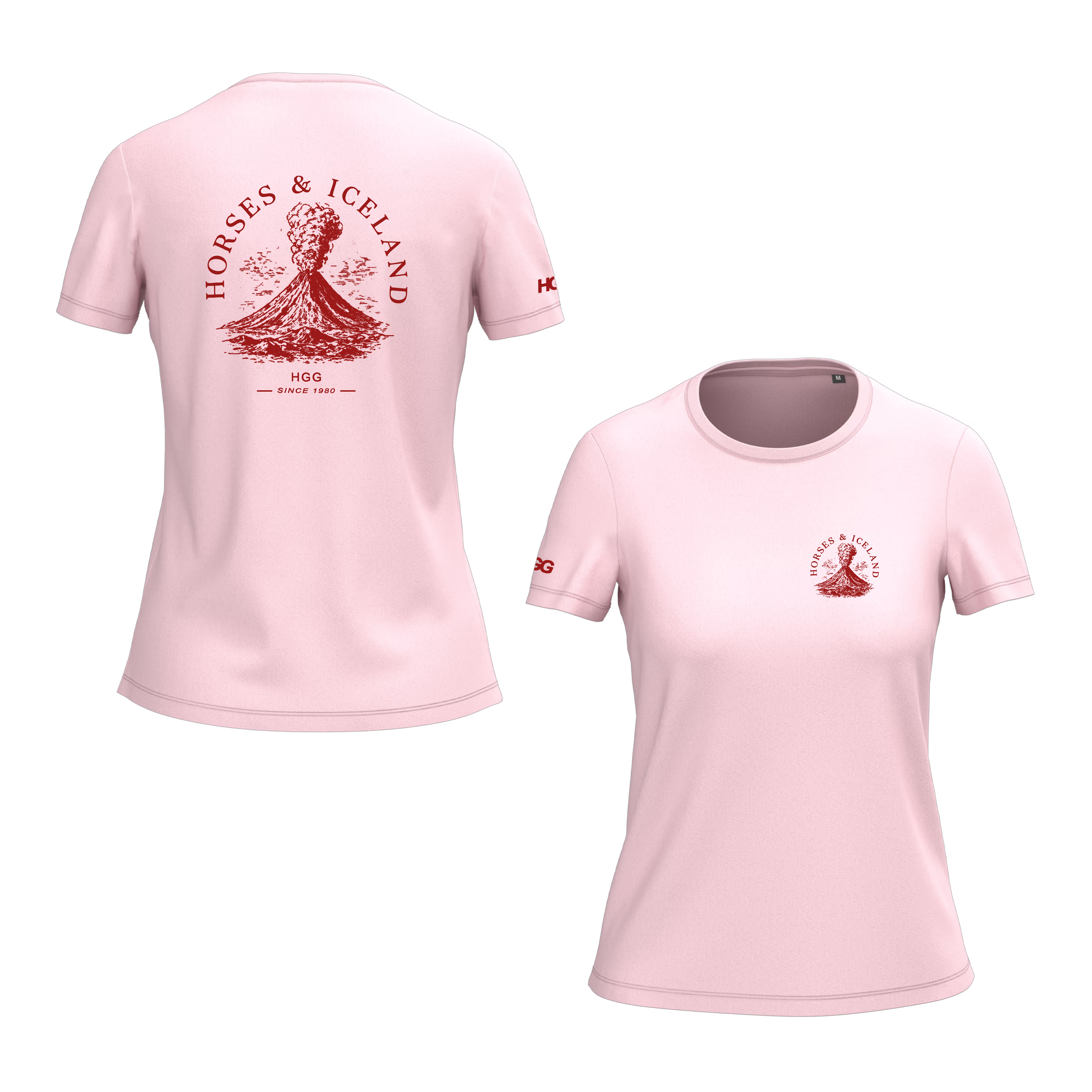Damen T-Shirt BIO-BW "Vulkan mit Pferd"