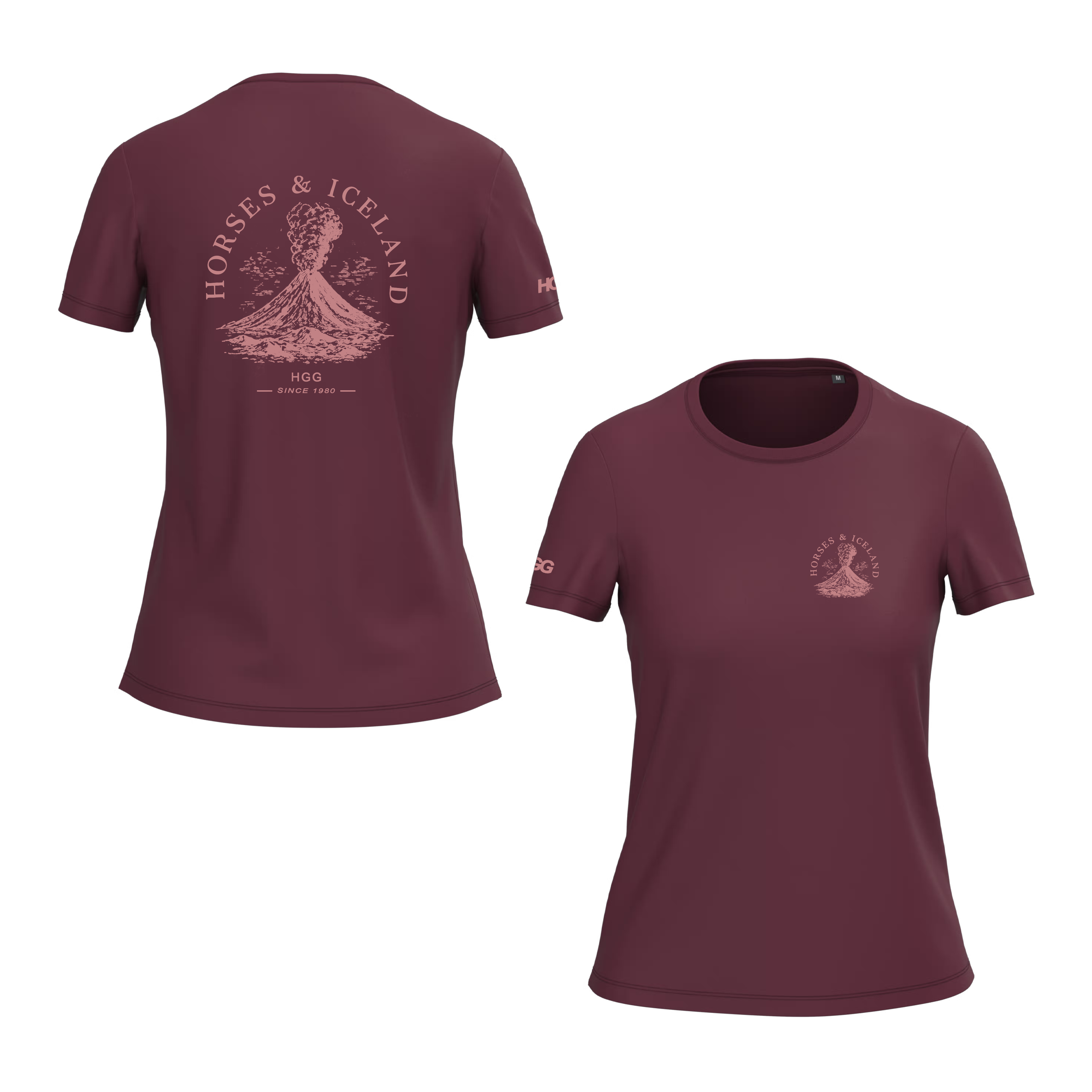 Damen T-Shirt BIO-BW "Vulkan mit Pferd"