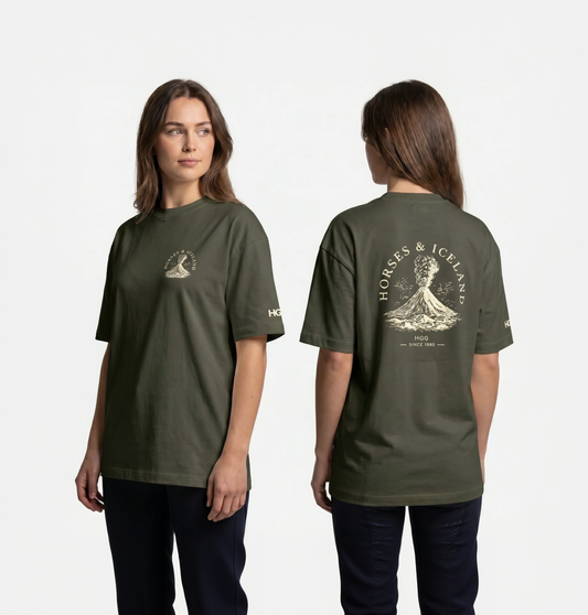 Oversize long T-Shirt, Unisex  220 g/m² "Horses & Iceland"