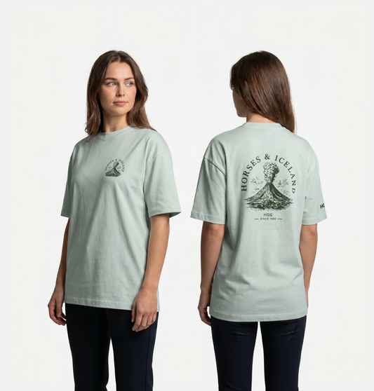 Oversize long T-Shirt, Unisex  220 g/m² "Horses & Iceland"
